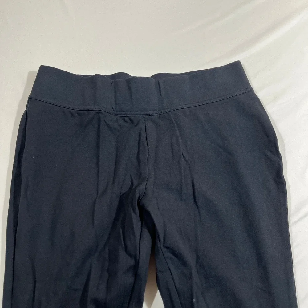 Lands' End Starfish Leggings Women S/T 6-8 Black Cotton Blend Mid Rise